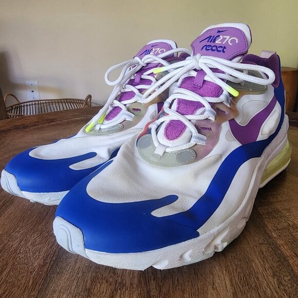 Nike Air Max 270 React Easter White Purple Nebula CW0630-100 Men's Sz 11.5 - Picture 6 of 15